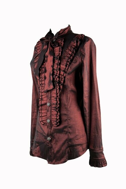 CHEMISE GOTHIQUE BORDEAUX ARISTOCRATE VICTORIEN HOMME TAFFETAS
