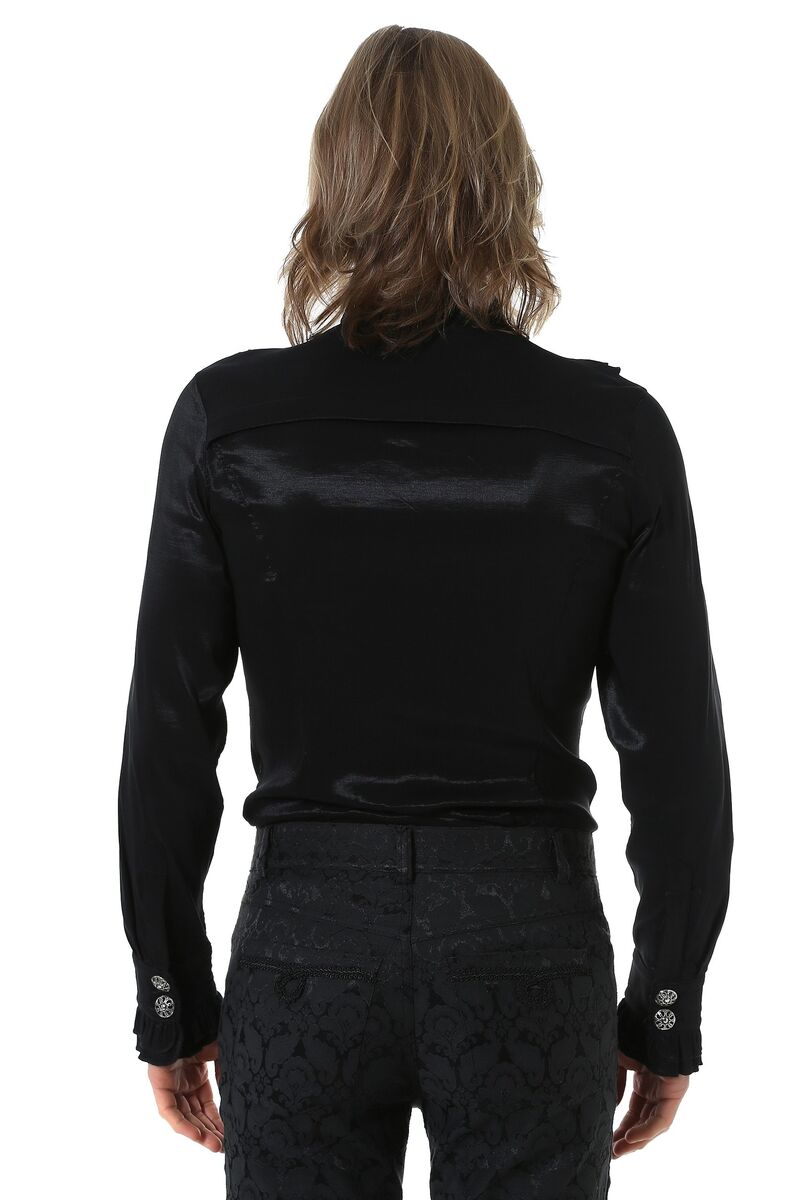 CHEMISE GOTHIQUE NOIR ARISTOCRATE VICTORIEN HOMME TAFFETAS