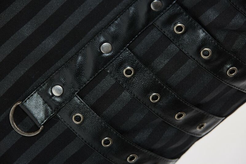 Gilet gothique à rayure noir