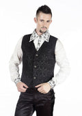 Gilet Gothique Steampunk Victorien Brocard Noir