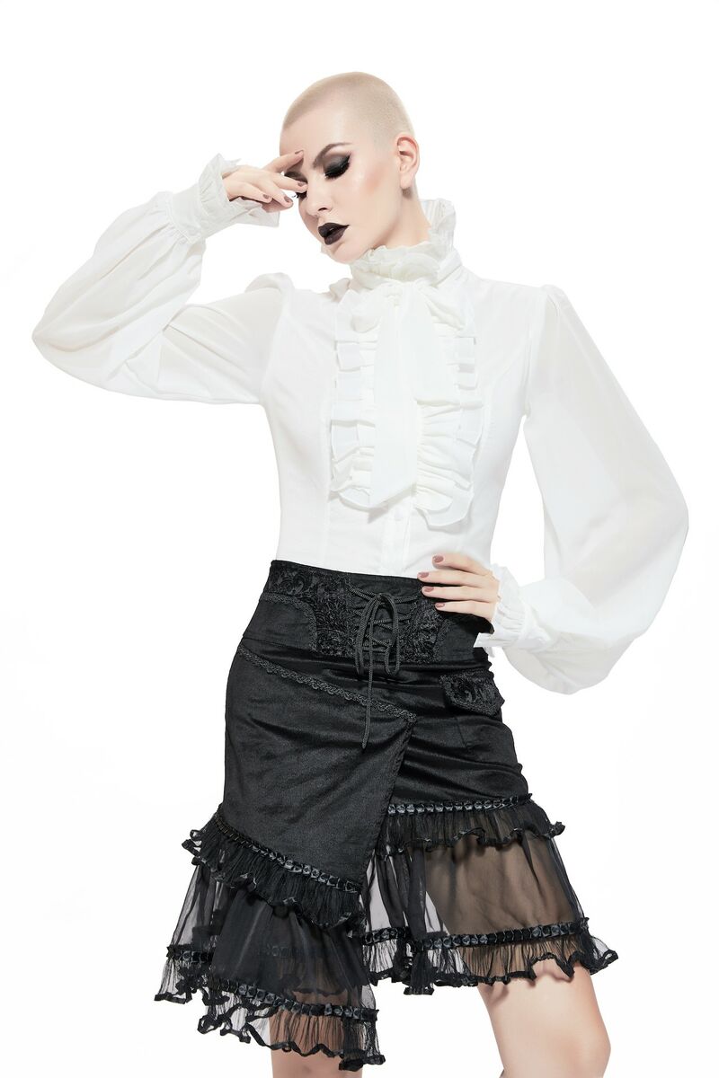 Jupe baroque en velours et dentelle