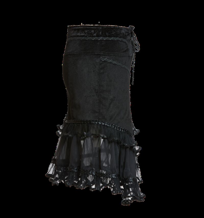 Jupe baroque en velours et dentelle