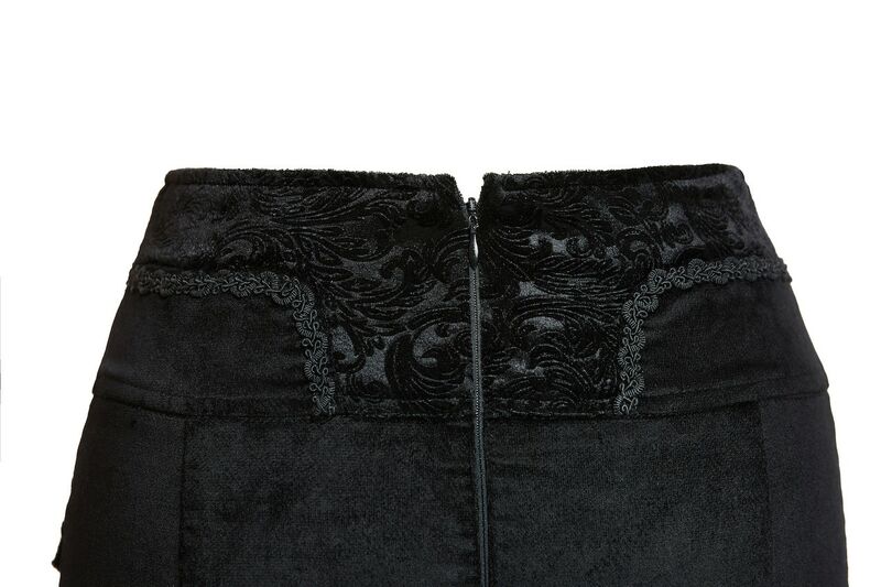 Jupe baroque en velours et dentelle
