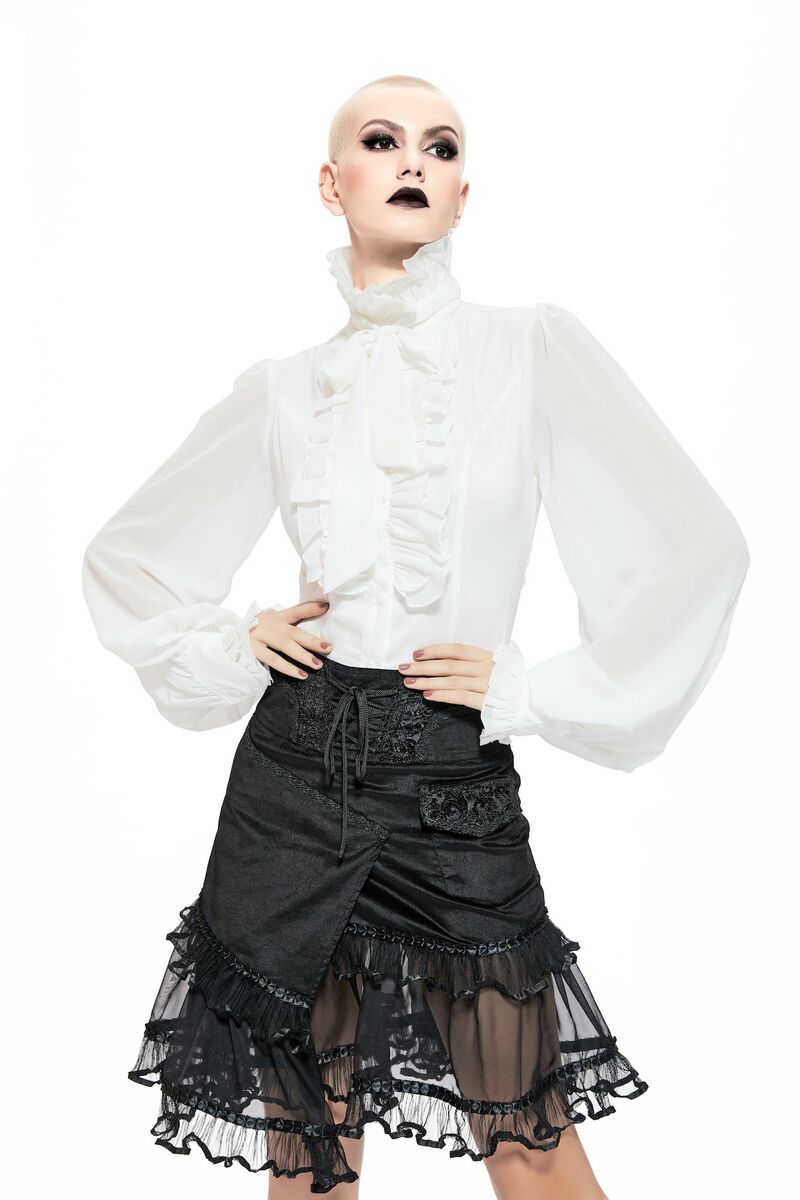 Jupe baroque en velours et dentelle