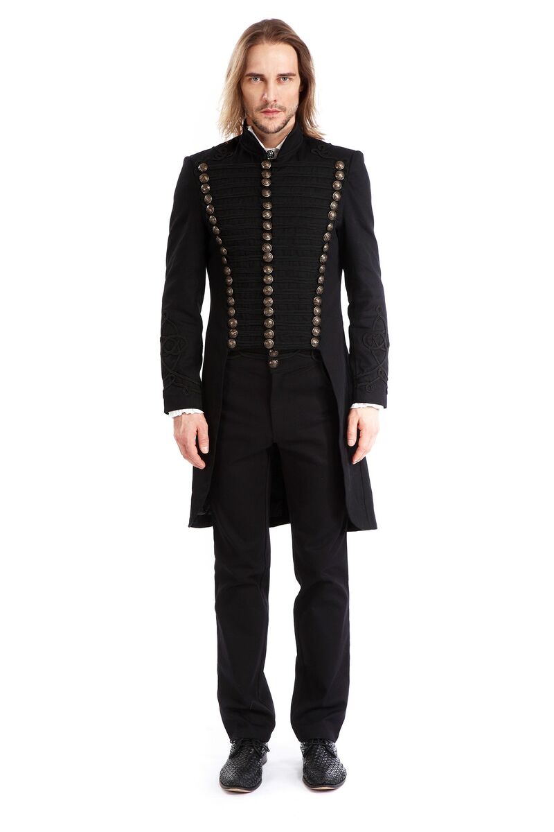 VESTE GOTHIQUE STYLE OFFICIER NOIR