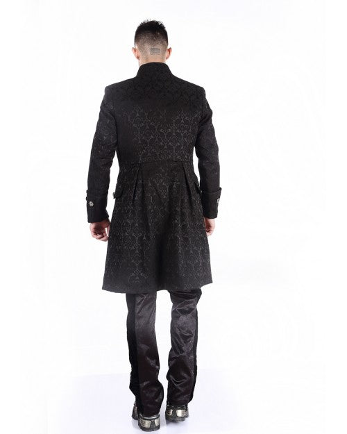 MANTEAU HOMME GOTHIQUE ARISTOCRATE VICTORIEN BROCARD NOIR