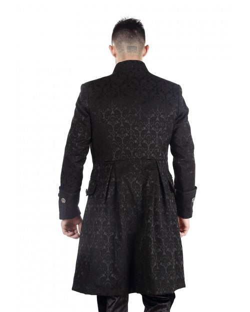 MANTEAU HOMME GOTHIQUE ARISTOCRATE VICTORIEN BROCARD NOIR