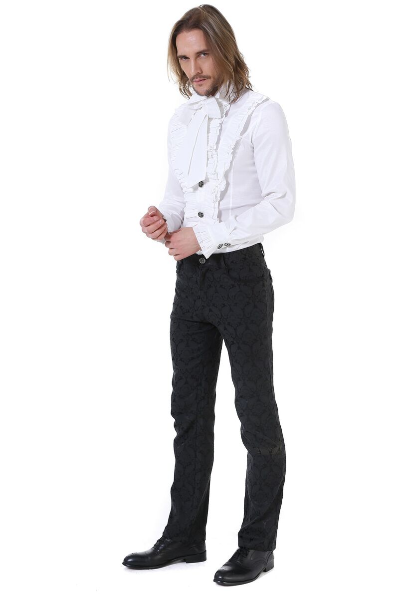 Pantalon Gothique Aristocrate Brocard Noir
