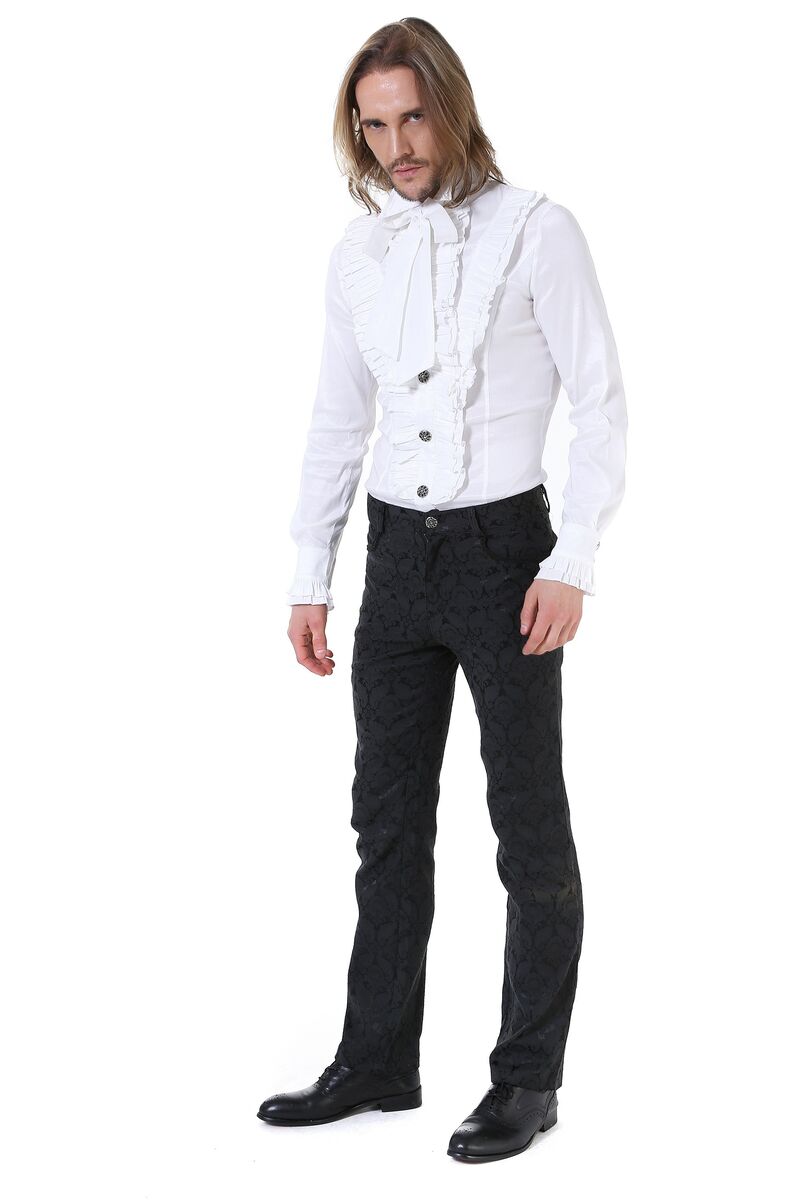 Pantalon Gothique Aristocrate Brocard Noir