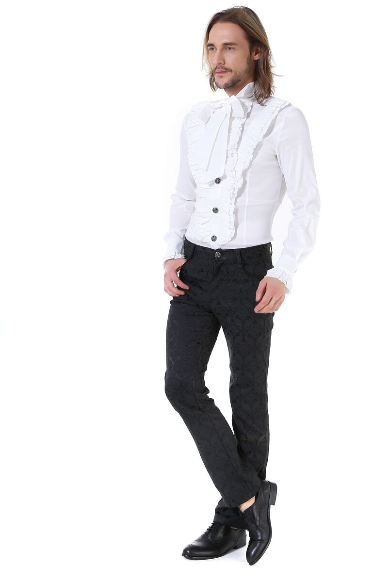 Pantalon Gothique Aristocrate Brocard Noir