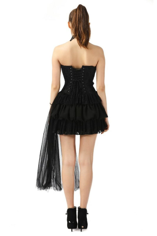 Robe bustier en dentelle gothique Noir