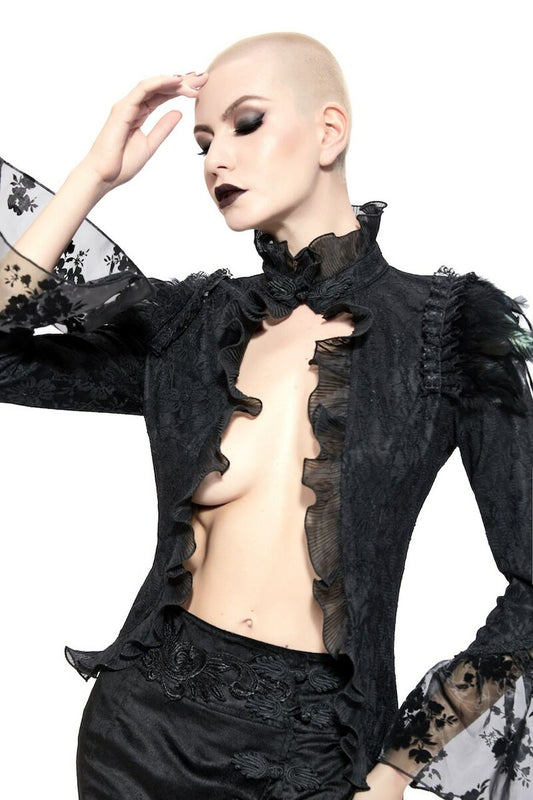 VESTE EN DENTELLE À PLUME
