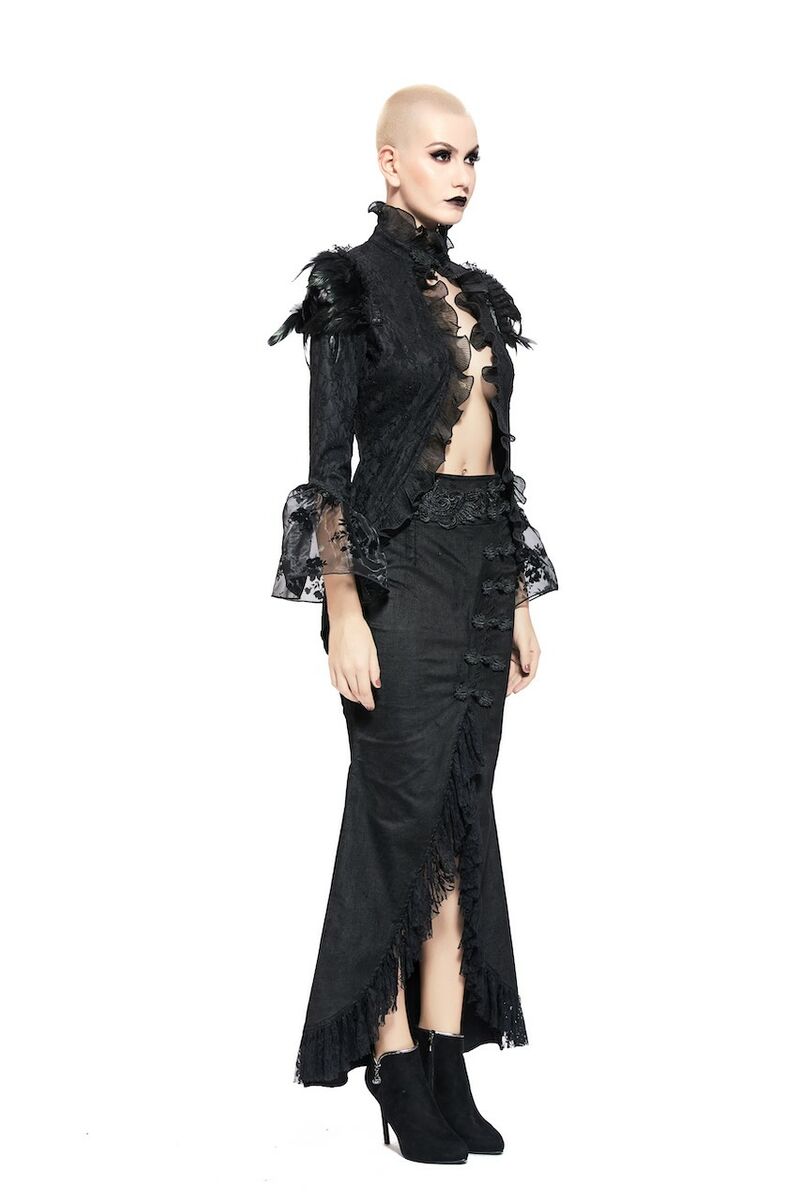 VESTE EN DENTELLE À PLUME