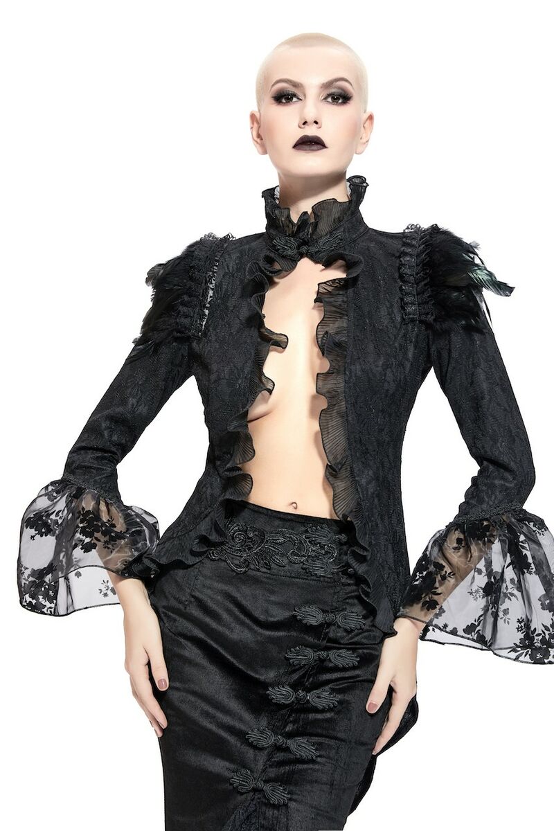 VESTE EN DENTELLE À PLUME