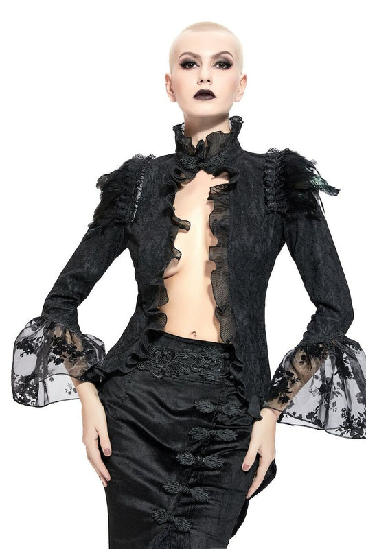 VESTE EN DENTELLE À PLUME