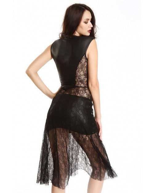 ROBE EN DENTELLE SIMILICUIR GOTHIQUE