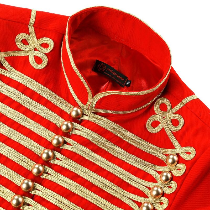 Veste officier style gothique rouge