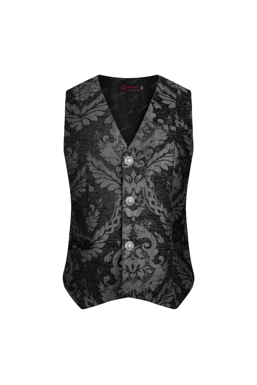GILET HOMME GOTHIQUE STEAMPUNK VICTORIEN BROCARD NOIR